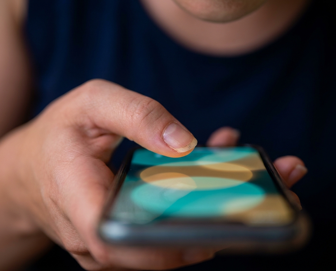 A thumb tapping a large answer card on a phone screen