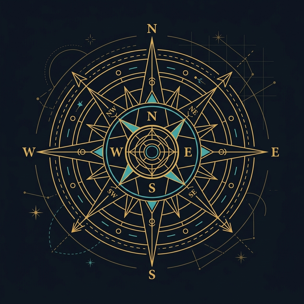 Geometric compass rose illustration